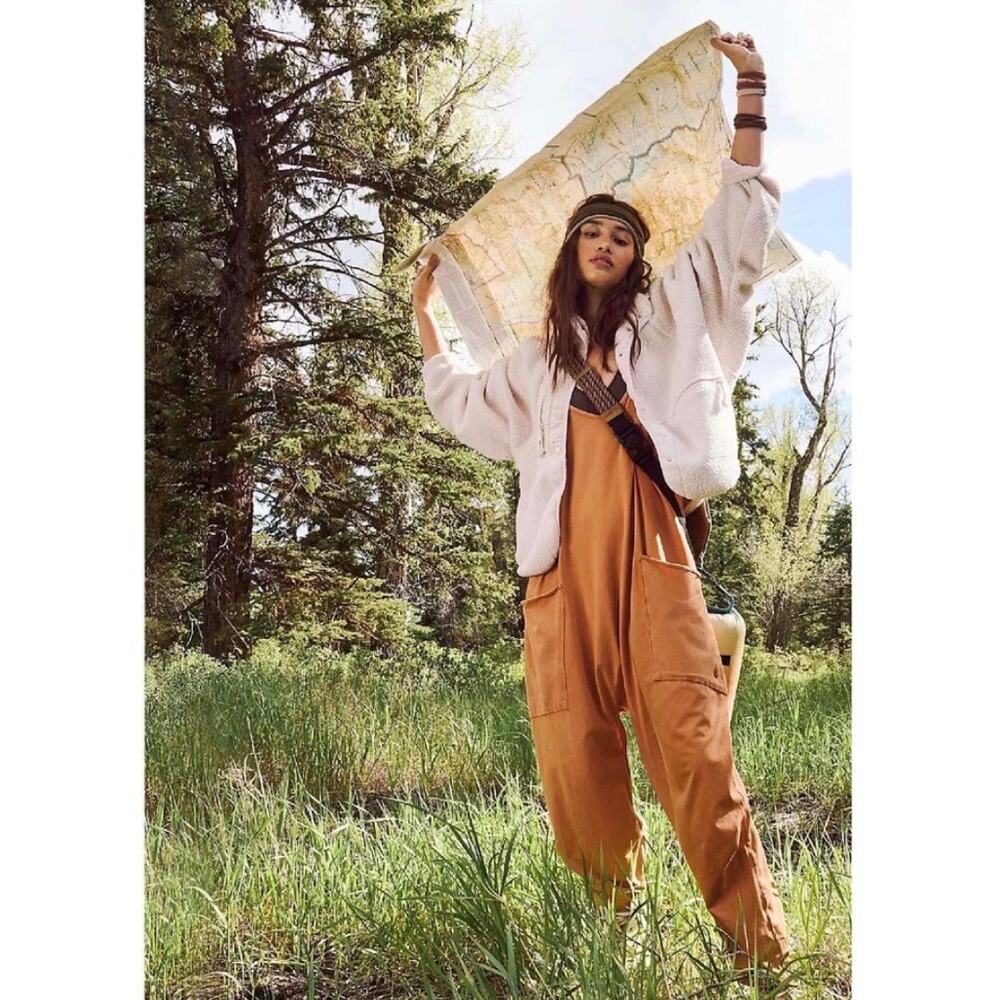 Free People Movement Women's Hot Shot Onesie Casual Orangish Brown Size Medium - Picture 2 of 11